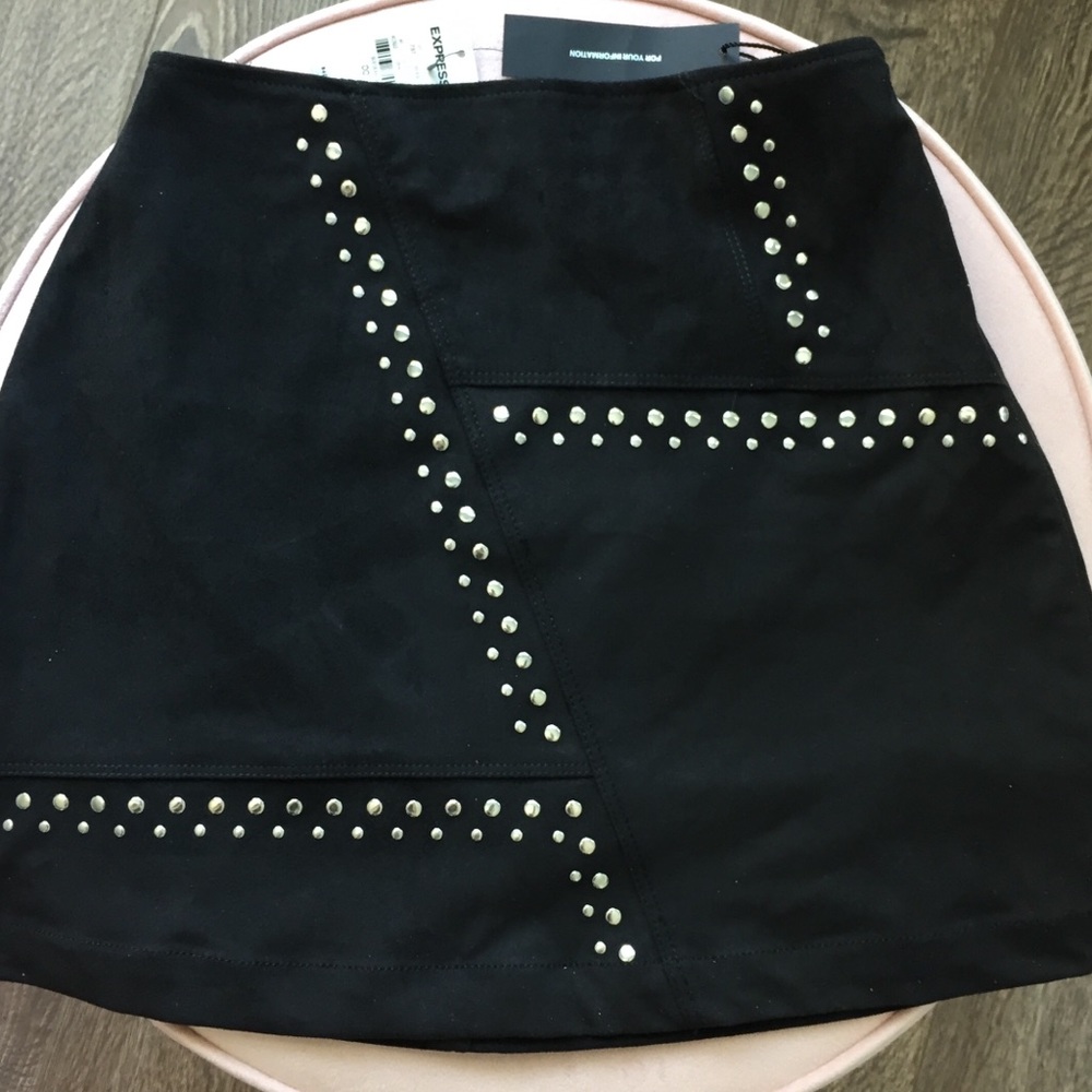 Black Faux Suede Mini Skirt